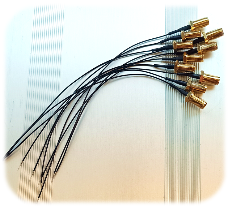 DDT8-150-SLIM: 10 pcs Dicaliant Digital Twin 8.5 GHz pigtail set, 150 mm / 0.81 mm